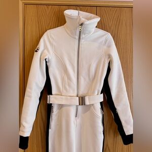 Cordova White and Black Full-Zip Ski suit